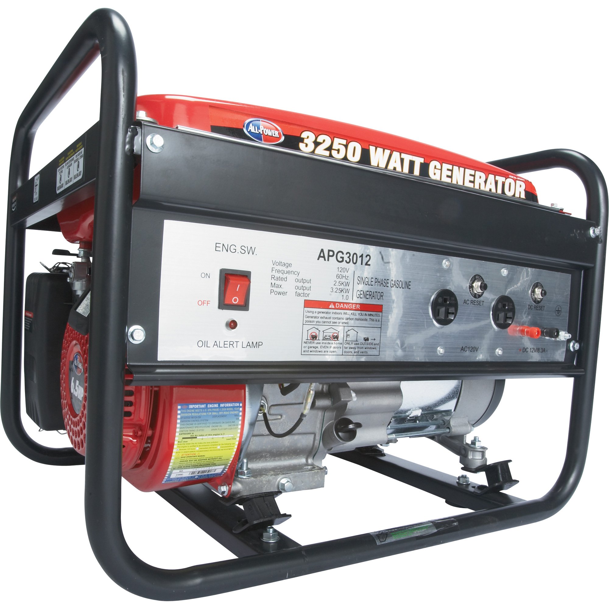 All Power Generator — 3250 Surge Watts, 2500 Rated Watts, Model# APG3012